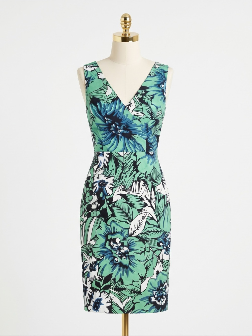 Plenty By Tracy Reese Faux Wrap Sheath Dress Botanical Garden Leaf Print